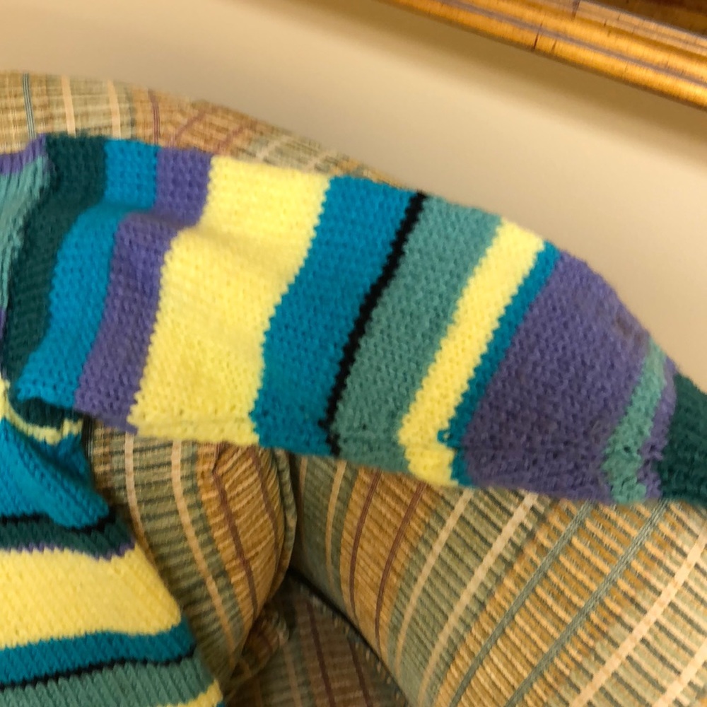 Hand Knit Striped Sweater - Picture 2 of 6